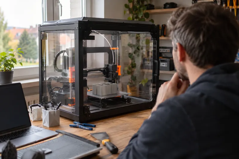 Uzavřený ochranný box pro desktopovou 3D tiskárnu