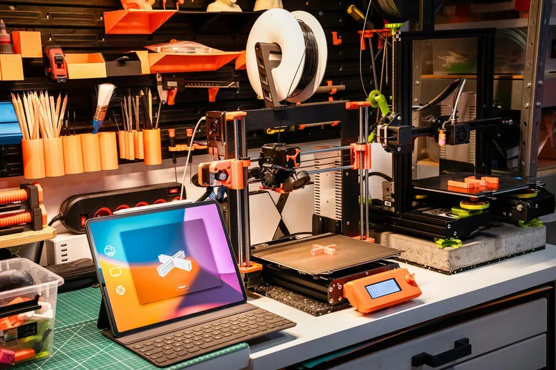 Cívka plastového filamentu pro 3D tiskárnu položená na stole