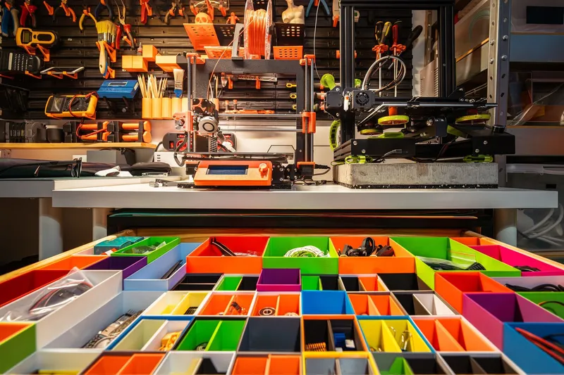 Doplňky a vylepšení pro 3D tiskárnu na pracovním stole v dílně